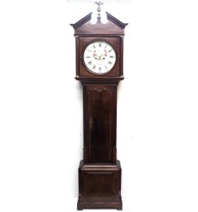 18THC Longcase Clock Fine English Oak Newcastle Grandfather Clock Painted Dial C1765