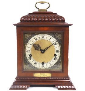 Vintage English Westminster Chime Bracket Clock – Solid Mahogany Musical Mantel Clock