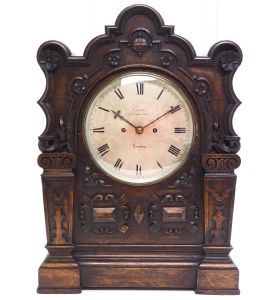 Antique English Twin Fusee Bracket Clock by Carter Cornhill London 8 Day Fusee Striking Mantel Clock