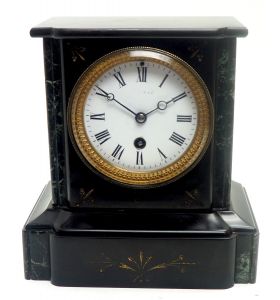 Antique French 8-Day Slate Mantel Clock – Timepiece Clock Signed G F
