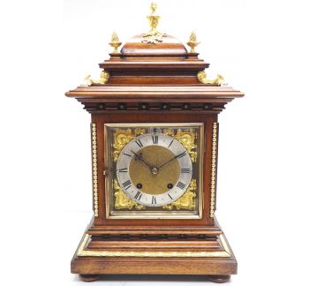 Superb Antique German mahogany 8-Day Mantel Clock Quarter Striking Bracket Clock by RMS